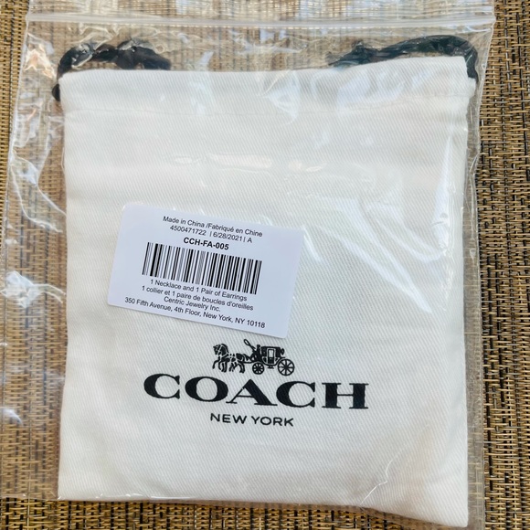 COACH Tea Rose Necklace and Stud Earrings Set - Picture 4 of 6